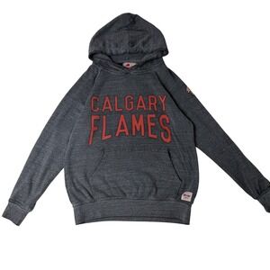 Sportige Calgary Flames Hoodie Adult Small S Grey Red NHL Hockey Pullover‎